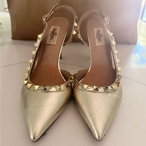Valentino Gold Studded Heels size 39
